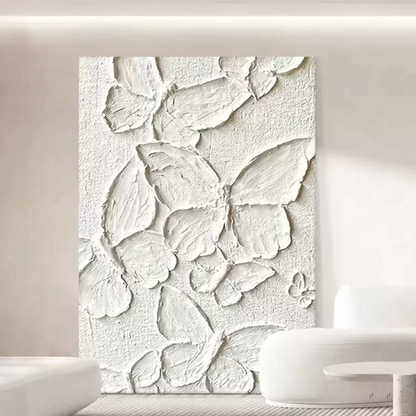 ピュアホワイトバタフライウォールアート