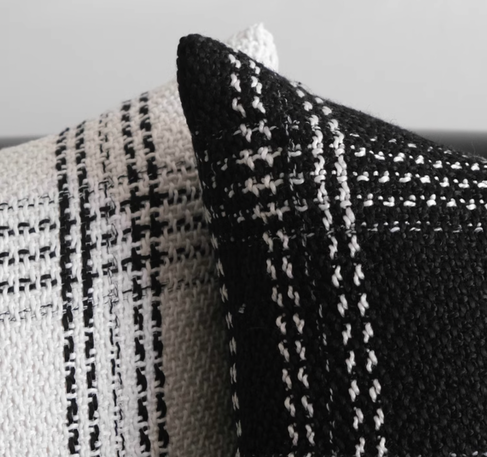 グリッドコットンクッションカバー