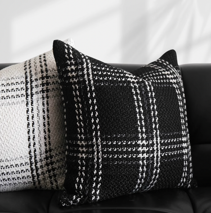 グリッドコットンクッションカバー