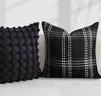 グリッドコットンクッションカバー