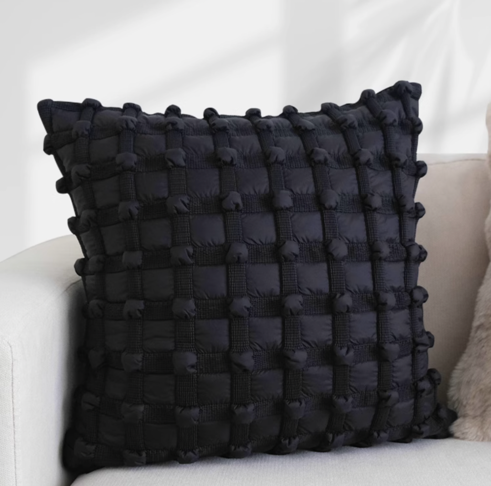 グリッドコットンクッションカバー