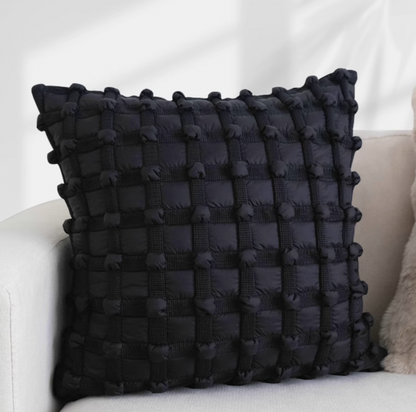 グリッドコットンクッションカバー