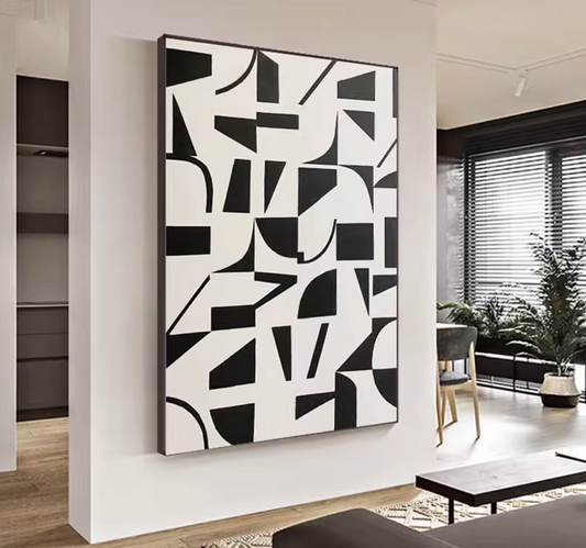 モノクロアシンメトリーウォールアート