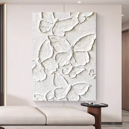 ピュアホワイトバタフライウォールアート