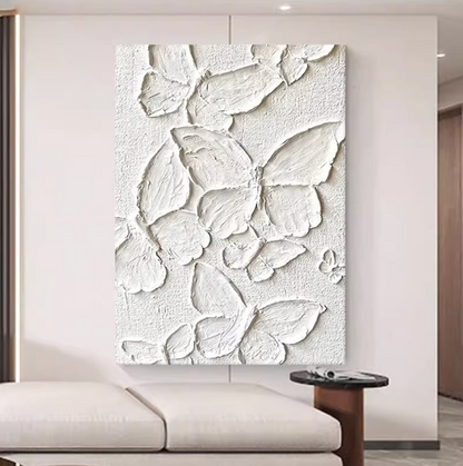 ピュアホワイトバタフライウォールアート