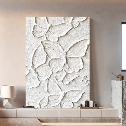 ピュアホワイトバタフライウォールアート